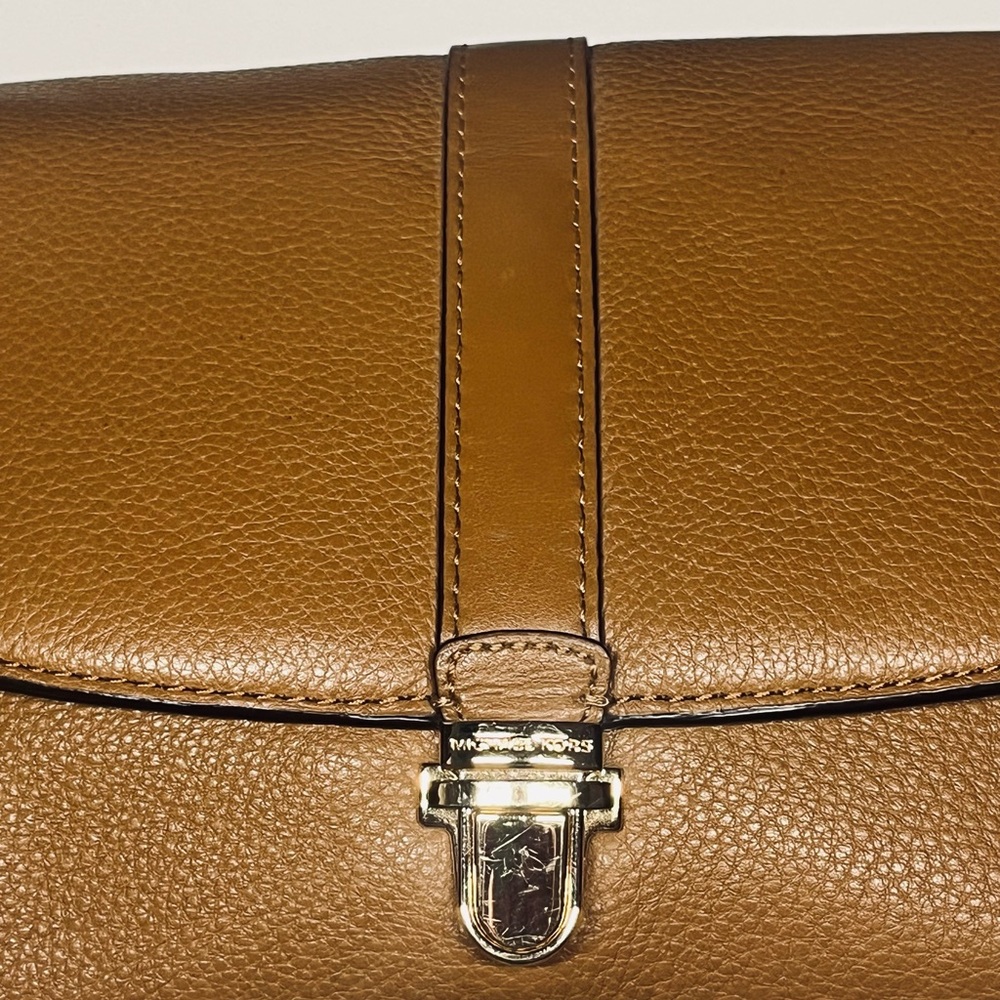 Michael Kors Camel/Tan Pebbled Leather Crossbody Bag - Picture 11 of 12